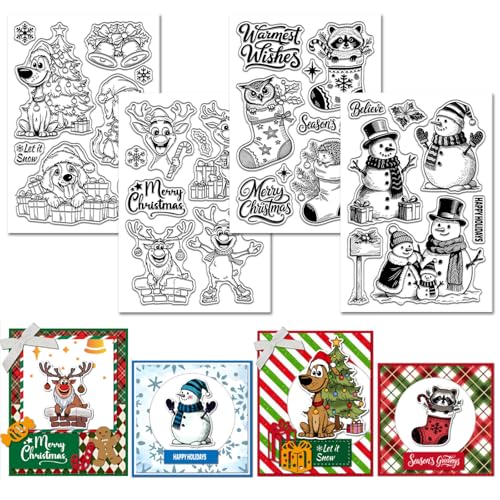 GLOBLELAND 4 Blatt Weihnachtstiere Hirsch Transparenter Stempel Für Scrapbooking Hund Eule Silikonstempel Igel Waschbär Transparentes Stempelset Für Kartengestaltung DIY Prägen Journaling GLOBLELAND 4 Blatt Weihnachtstiere Hirsch Transparenter Stempel Für Scrapbooking Hund Eule Silikonstempel Igel Waschbär Transparentes Stempelset Für Kartengestaltung DIY Prägen Journaling von GLOBLELAND
