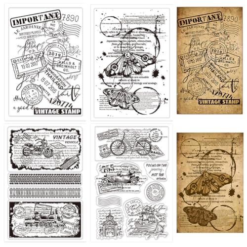 GLOBLELAND 4 Blatt transparente Silikonstempel mit Motte Hintergrund für die Herstellung von selbstgemachten Karten. Transparentes Transport-Silikon-Siegel. Dekorative transparente Briefmarken GLOBLELAND 4 Blatt transparente Silikonstempel mit Motte Hintergrund für die Herstellung von selbstgemachten Karten. Transparentes Transport-Silikon-Siegel. Dekorative transparente Briefmarken von GLOBLELAND