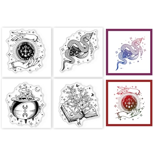 GLOBLELAND 4 Stück Mini Magic Clear Stamps Für DIY Scrapbooking Mini Wahrsagerei Silikon Clear Stamp Seals Transparente Stempel Für Kartenherstellung Fotoalbum Journal Home Dekoration GLOBLELAND 4 Stück Mini Magic Clear Stamps Für DIY Scrapbooking Mini Wahrsagerei Silikon Clear Stamp Seals Transparente Stempel Für Kartenherstellung Fotoalbum Journal Home Dekoration von GLOBLELAND