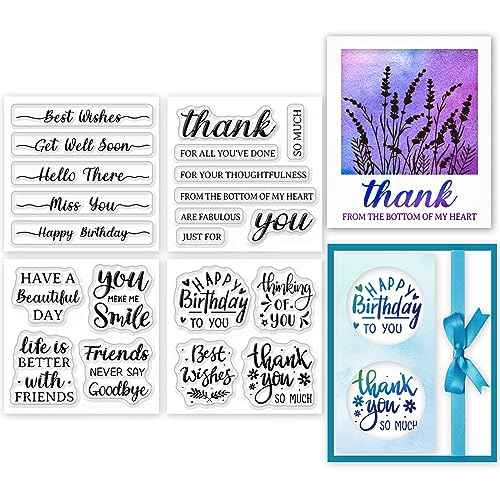 GLOBLELAND 4 Stück Mini-Segensworte, Transparente Stempel Für DIY Scrapbooking, Mini-Grüße, Silikon, Siegel, Karten, Fotoalbum, Tagebuch, Zuhause GLOBLELAND 4 Stück Mini-Segensworte, Transparente Stempel Für DIY Scrapbooking, Mini-Grüße, Silikon, Siegel, Karten, Fotoalbum, Tagebuch, Zuhause von GLOBLELAND