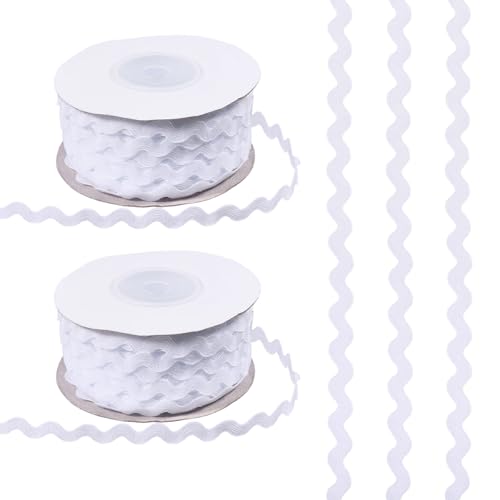 GLOBLELAND 50 Meter weiße gewellte Fransenborten zum Nähen von Kleidung, Dekoration, weißes Spitzenband, Weihnachten, gebogenes geflochtenes Band für Geschenk, Hochzeitskleid, Zuhause, Party GLOBLELAND 50 Meter weiße gewellte Fransenborten zum Nähen von Kleidung, Dekoration, weißes Spitzenband, Weihnachten, gebogenes geflochtenes Band für Geschenk, Hochzeitskleid, Zuhause, Party von GLOBLELAND