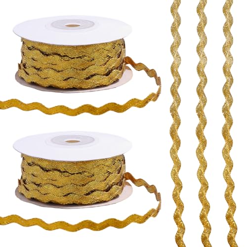 GLOBLELAND 54 Yards Gold Wave Biegefransenbesatz Zum Nähen von Kleidung Goldenes Spitzenband Weihnachten Gebogene Zopfbandbesätze Für Geschenk Home Party Hochzeitskleid Dekoration GLOBLELAND 54 Yards Gold Wave Biegefransenbesatz Zum Nähen von Kleidung Goldenes Spitzenband Weihnachten Gebogene Zopfbandbesätze Für Geschenk Home Party Hochzeitskleid Dekoration von GLOBLELAND