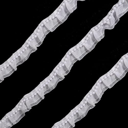 GLOBLELAND 6cm 1.37Zoll Wide Weißer Perlenbesatz Organza Chiffon Spitzenband Rüschen Perlen Spitzenrandbesatz Chiffon Spitzenband Applikation Zum Nähen Basteln Hochzeitskleid Kleidung DIY Dekoration GLOBLELAND 6cm 1.37Zoll Wide Weißer Perlenbesatz Organza Chiffon Spitzenband Rüschen Perlen Spitzenrandbesatz Chiffon Spitzenband Applikation Zum Nähen Basteln Hochzeitskleid Kleidung DIY Dekoration von GLOBLELAND