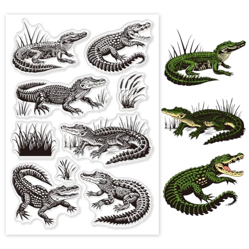 GLOBLELAND Alligator Clear Stamp Schilf Klare Gummistempel Krokodile Silikonstempel Für DIY Scrapbooking Fotoalbum Dekorative Karten Basteln Zuhause 6.3x4.33 Zoll GLOBLELAND Alligator Clear Stamp Schilf Klare Gummistempel Krokodile Silikonstempel Für DIY Scrapbooking Fotoalbum Dekorative Karten Basteln Zuhause 6.3x4.33 Zoll von GLOBLELAND