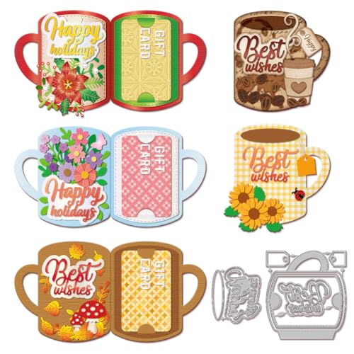 GLOBLELAND Becher Geschenkkartenhalter Stanzformen Kaffeetassen Etiketten Stanzformen Teetassen Stanzformen Für DIY Scrapbooking Kartenherstellung Journalprägung Papierhandwerkdekoration GLOBLELAND Becher Geschenkkartenhalter Stanzformen Kaffeetassen Etiketten Stanzformen Teetassen Stanzformen Für DIY Scrapbooking Kartenherstellung Journalprägung Papierhandwerkdekoration von GLOBLELAND