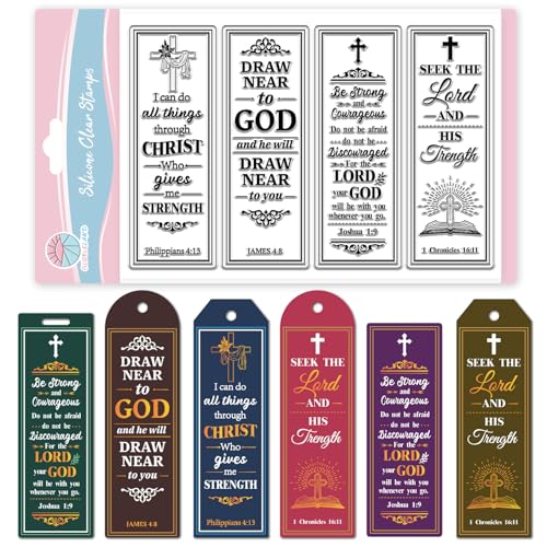 GLOBLELAND Bibel Lesezeichen Klarer Stempel Für Scrapbooking Text Silikonstempel Transparenter Stempel Für Die Kartenherstellung DIY Prägung Journaling von GLOBLELAND