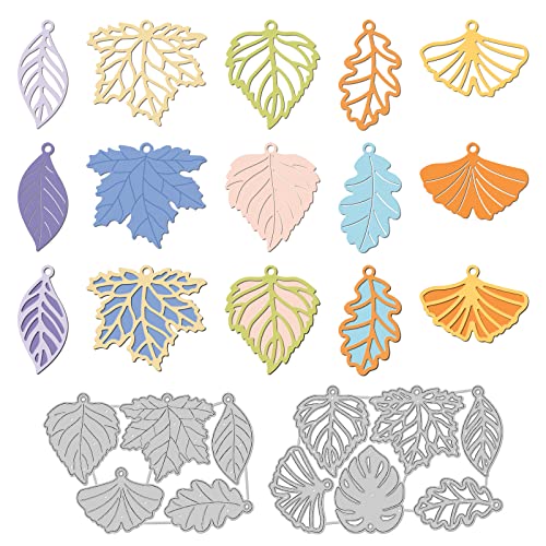 GLOBLELAND Blatt Anhänger Stanzformen für die Herstellung von Kartendekoration Ginkgo Biloba Ahornblatt Pflanze Stanzformen Schablonen für Scrapbooking Fotoalbum Dekorativ von GLOBLELAND