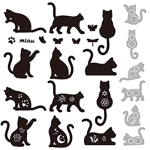 GLOBLELAND Blumen-Katzen-Stanzformen Für DIY Scrapbooking Metall-Katzen-Miezekatze-Stanzformen Prägeschablonen Vorlage Für Papierkartenherstellung Dekoratio Album Basteldekoration GLOBLELAND Blumen-Katzen-Stanzformen Für DIY Scrapbooking Metall-Katzen-Miezekatze-Stanzformen Prägeschablonen Vorlage Für Papierkartenherstellung Dekoratio Album Basteldekoration von GLOBLELAND