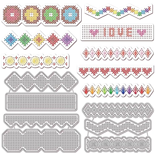 GLOBLELAND Bordüren Stich Stanzformen Für DIY Scrapbooking Metall Nähen Spitze Stanzungen Prägeschablonen Vorlage Für Papierkartenherstellung Dekoration Album Handwerk Dekor von GLOBLELAND