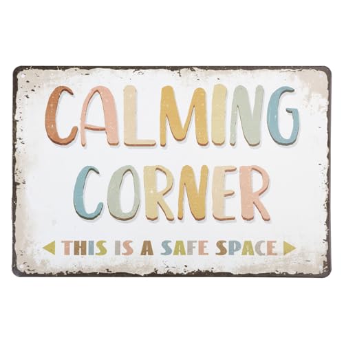 GLOBLELAND Calming Corner Schild, Büro-Wanddekoration, Metallschilder, Klassenzimmer-Dekor, sicherer Raum, Wandkunst für Zuhause und Bar, Wanddekoration, Eisen, 20,3 x 30,5 cm GLOBLELAND Calming Corner Schild, Büro-Wanddekoration, Metallschilder, Klassenzimmer-Dekor, sicherer Raum, Wandkunst für Zuhause und Bar, Wanddekoration, Eisen, 20,3 x 30,5 cm von GLOBLELAND