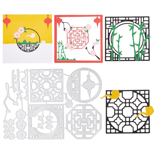 GLOBLELAND Chinesisches Fenster im orientalischen Stil, Laterne, Bambus, Wolke, Schmetterling, Blume, Stanzformen für die Kartenherstellung, Dekoration und DIY Scrapbooking, Stanzschablonen GLOBLELAND Chinesisches Fenster im orientalischen Stil, Laterne, Bambus, Wolke, Schmetterling, Blume, Stanzformen für die Kartenherstellung, Dekoration und DIY Scrapbooking, Stanzschablonen von GLOBLELAND