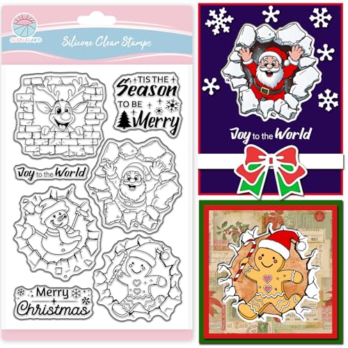 GLOBLELAND Crack Santa Claus Clear Stamp Für Scrapbooking Weihnachts Schneemann Silikonstempel Rentier Transparentstempel Für Kartengestaltung DIY Prägung Journaling GLOBLELAND Crack Santa Claus Clear Stamp Für Scrapbooking Weihnachts Schneemann Silikonstempel Rentier Transparentstempel Für Kartengestaltung DIY Prägung Journaling von GLOBLELAND