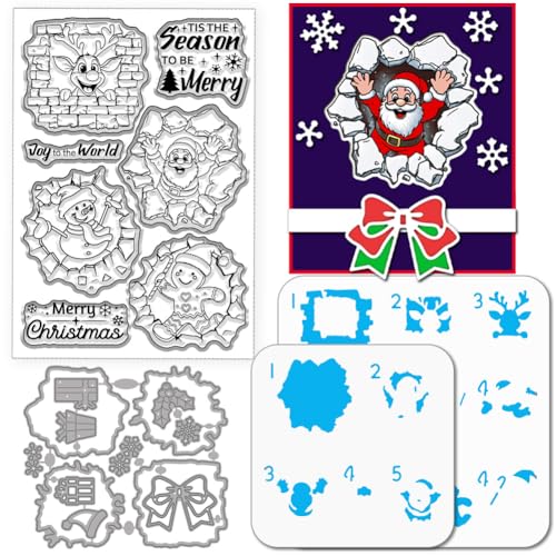 GLOBLELAND Crack Weihnachtsmann Malschablonen Stanzformen Transparente Stempel Für Die Kartengestaltung Rentiertiere Silikonstempel Metall Stanzformen Lebkuchenmann PET Bastelvorlage Für Scrapbooking GLOBLELAND Crack Weihnachtsmann Malschablonen Stanzformen Transparente Stempel Für Die Kartengestaltung Rentiertiere Silikonstempel Metall Stanzformen Lebkuchenmann PET Bastelvorlage Für Scrapbooking von GLOBLELAND