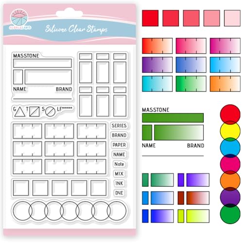 GLOBLELAND Farbpalette Transparente Stempel Zum Erstellen von Karten Farbtafeln Klare Stamps blätter Aus Filmrahmen Silikonstempel Siegel für DIY Scrapbooking Prägung Fotoalbum von GLOBLELAND