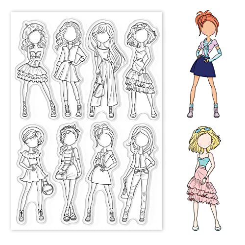 GLOBLELAND Fashion Woman Clear Stamps Modern City Girls Silicone Clear Stamp Seals for Cards Making DIY Scrapbooking Photo Journal Album Decoration von GLOBLELAND