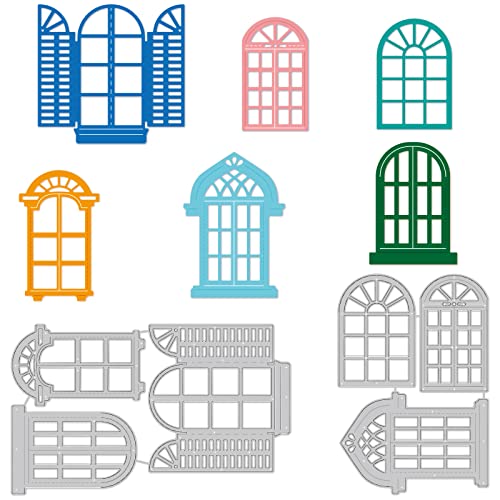 GLOBLELAND Fenster Hintergrund Prägeschablone Form Fensterrahmen Karbonstahl Stanzformen für Scrapbooking Karte DIY Handwerk Dekoration von GLOBLELAND