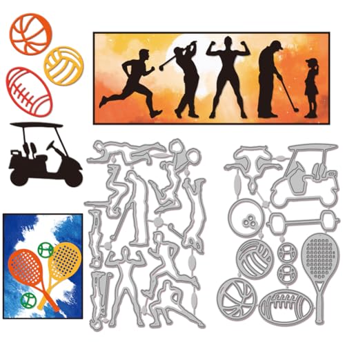 GLOBLELAND Fitness-Sport-Stanzformen für Kartenherstellung, Golfspieler, Basketball, Metall-Stanzformen, Familienballspiele, Tennis-Schnittschablonen für DIY, Prägung, Papierschnitte, Scrapbooking GLOBLELAND Fitness-Sport-Stanzformen für Kartenherstellung, Golfspieler, Basketball, Metall-Stanzformen, Familienballspiele, Tennis-Schnittschablonen für DIY, Prägung, Papierschnitte, Scrapbooking von GLOBLELAND