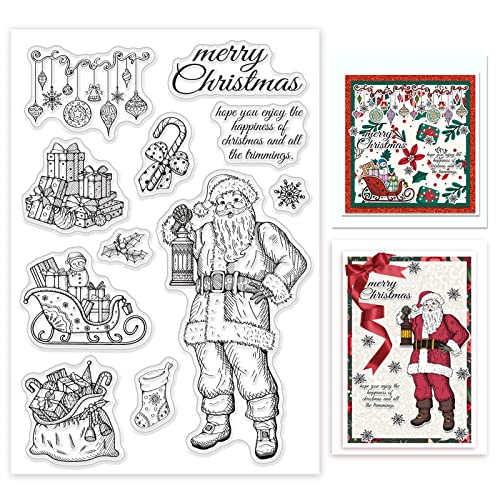 GLOBLELAND Frohe Weihnachten Klare Stempel für DIY Scrapbooking Dekor Weihnachtsmann Urlaubsgrüße Schneeflocken Transparente Silikonstempel für die Herstellung von Karten Fotoalbum Dekoration GLOBLELAND Frohe Weihnachten Klare Stempel für DIY Scrapbooking Dekor Weihnachtsmann Urlaubsgrüße Schneeflocken Transparente Silikonstempel für die Herstellung von Karten Fotoalbum Dekoration von GLOBLELAND
