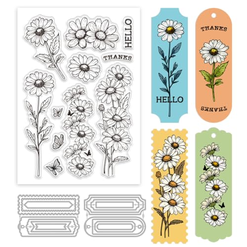 GLOBLELAND Gänseblümchen Lesezeichen Silikonstempel Metall Stanzformen Malschablonen Für Die Kartenherstellung Blumen Schmetterling Stempel Stanzformen Schablonen Set Für Scrapbooking Kunsthandwerk GLOBLELAND Gänseblümchen Lesezeichen Silikonstempel Metall Stanzformen Malschablonen Für Die Kartenherstellung Blumen Schmetterling Stempel Stanzformen Schablonen Set Für Scrapbooking Kunsthandwerk von GLOBLELAND