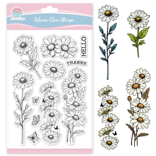 GLOBLELAND Gänseblümchen Lesezeichen Transparente Stempel Zur Kartengestaltung Frühlingsblumen Lesezeichen Klare Stempel Schmetterling Silikonstempel Siegel Für DIY Scrapbooking Prägung GLOBLELAND Gänseblümchen Lesezeichen Transparente Stempel Zur Kartengestaltung Frühlingsblumen Lesezeichen Klare Stempel Schmetterling Silikonstempel Siegel Für DIY Scrapbooking Prägung von GLOBLELAND