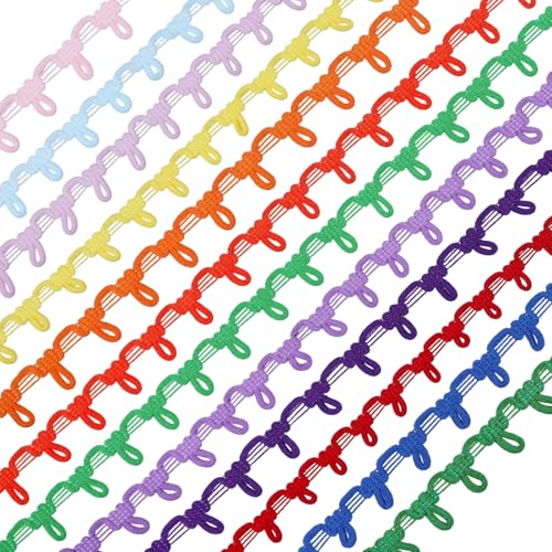 GLOBLELAND Gimpenborte mit elastischer Knopfschlaufe für Braut, Hochzeit, Festival, Weihnachten, Basteln, Schmuck, Polsterung, Kleid, Reißverschluss, Verlängerung, Nähverzierungen, 60 Meter, 12 Farben GLOBLELAND Gimpenborte mit elastischer Knopfschlaufe für Braut, Hochzeit, Festival, Weihnachten, Basteln, Schmuck, Polsterung, Kleid, Reißverschluss, Verlängerung, Nähverzierungen, 60 Meter, 12 Farben von GLOBLELAND