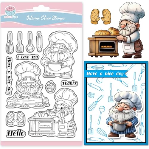 GLOBLELAND Gnome Chef Klare Stempel Küchen Und Kochgeschirr Silikonstempel Brotbacken Transparente Stempel Für DIY Scrapbooking Und Kartenherstellung Fotoalbum Tagebuch 6.3x4.33Zoll GLOBLELAND Gnome Chef Klare Stempel Küchen Und Kochgeschirr Silikonstempel Brotbacken Transparente Stempel Für DIY Scrapbooking Und Kartenherstellung Fotoalbum Tagebuch 6.3x4.33Zoll von GLOBLELAND