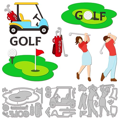 GLOBLELAND Golf Lady Man Stanzformen Für DIY Scrapbooking Metall Golf Sport Stanzungen Prägeschablonen Vorlage Für Papierkartenherstellung Dekoration Album Handwerk Dekor von GLOBLELAND