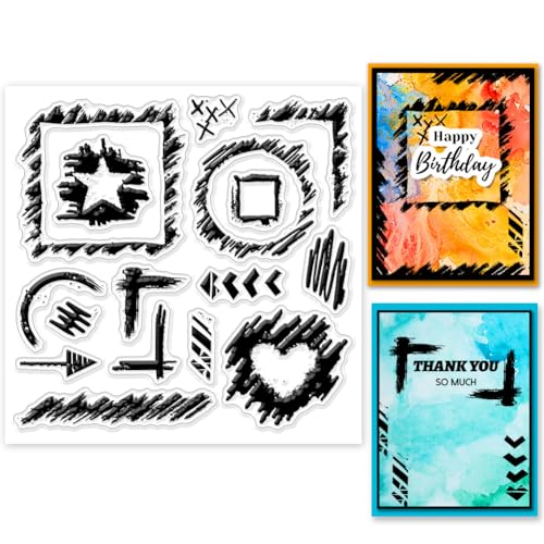 GLOBLELAND Graffiti Rand Klarstempel Zum Kartenbasteln, Gebrochene Texturen, Klarer Silikonstempel, Ecken, Herzen, Sterne, Rahmen, Silikon Klarstempelsiegel Für DIY Scrapbooking, Journal, Album Dekor GLOBLELAND Graffiti Rand Klarstempel Zum Kartenbasteln, Gebrochene Texturen, Klarer Silikonstempel, Ecken, Herzen, Sterne, Rahmen, Silikon Klarstempelsiegel Für DIY Scrapbooking, Journal, Album Dekor von GLOBLELAND