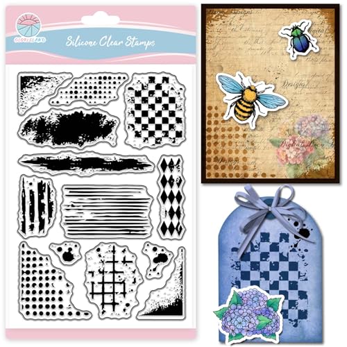 GLOBLELAND Grunge Texture Clear Stamp for Scrapbooking Brush Stains Silicone Stamps Ink Background Transparent Stamp for Card Making DIY Embossing Journaling GLOBLELAND Grunge Texture Clear Stamp for Scrapbooking Brush Stains Silicone Stamps Ink Background Transparent Stamp for Card Making DIY Embossing Journaling von GLOBLELAND