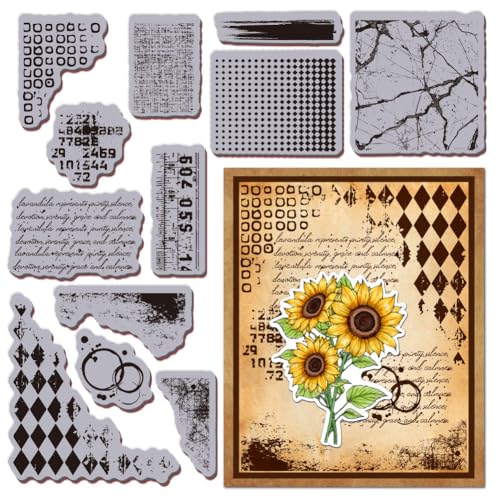 GLOBLELAND Textur Haftstempel Mit Retro Flecken Hintergrund 8.7"X7" Tintenhintergrund EVA Stempel Prägestempel Siegelstempel Aus Gummi Für DIY Scrapbooking Und Kartenherstellung Papierbasteldekor von GLOBLELAND