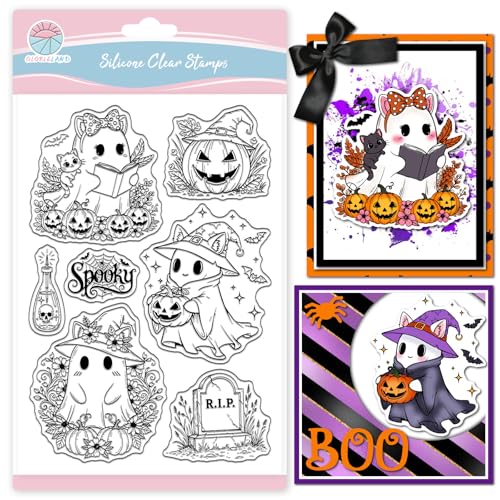 GLOBLELAND Halloween Geisterkatzen Transparente Stempel Zum Erstellen von Karten Gespenster Transparenter Stempel Kürbisse Silikonstempel Siegel Für Halloween DIY Scrapbooking Fotoalbum Dekor GLOBLELAND Halloween Geisterkatzen Transparente Stempel Zum Erstellen von Karten Gespenster Transparenter Stempel Kürbisse Silikonstempel Siegel Für Halloween DIY Scrapbooking Fotoalbum Dekor von GLOBLELAND