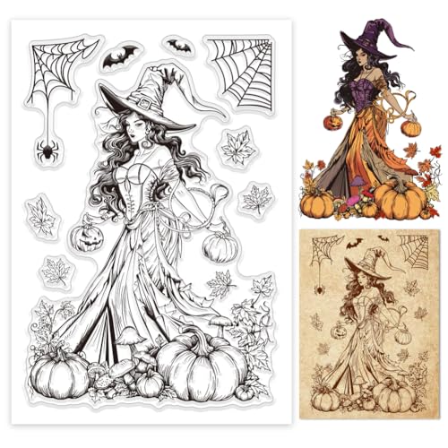 GLOBLELAND Halloween Hexe Klare Silikonstempel Für DIY Kartenherstellung Magische Hexe Silikon Transparent Siegel Kürbis Pilz Ahorn Dekorative Klare Stempel Für Scrapbooking GLOBLELAND Halloween Hexe Klare Silikonstempel Für DIY Kartenherstellung Magische Hexe Silikon Transparent Siegel Kürbis Pilz Ahorn Dekorative Klare Stempel Für Scrapbooking von GLOBLELAND