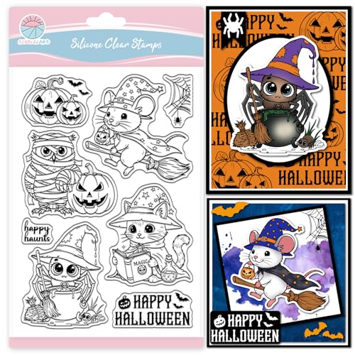 GLOBLELAND Halloween Tieren Transparente Stempel Basteln von Karten Halloween Katzen Transparenter Stempel Kürbisse Silikonstempel Siegel Für DIY Scrapbooking Fotoalbum Dekoration GLOBLELAND Halloween Tieren Transparente Stempel Basteln von Karten Halloween Katzen Transparenter Stempel Kürbisse Silikonstempel Siegel Für DIY Scrapbooking Fotoalbum Dekoration von GLOBLELAND
