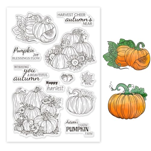 GLOBLELAND Herbstliches Dankeschön Harvest Clear Stempels Für Die Herstellung von Karten Herbst Kürbis Wort Clear Stempel Siegel Transparente Stempel Für DIY Scrapbooking Fotoalbu Zuhause Dekoration GLOBLELAND Herbstliches Dankeschön Harvest Clear Stempels Für Die Herstellung von Karten Herbst Kürbis Wort Clear Stempel Siegel Transparente Stempel Für DIY Scrapbooking Fotoalbu Zuhause Dekoration von GLOBLELAND