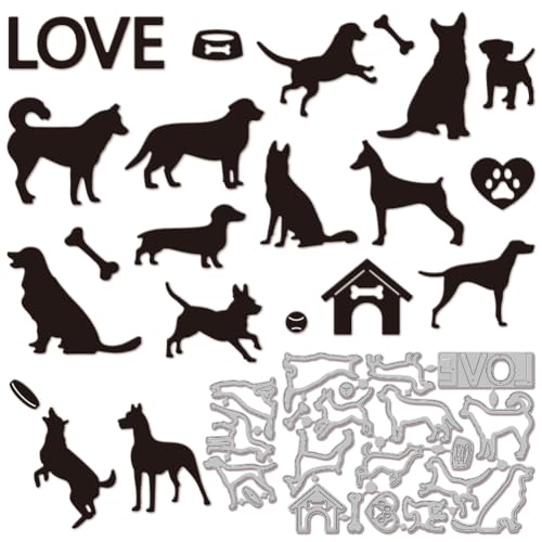 GLOBLELAND Hunde Welpen Metall Stanzschablone Süße Tiere Papierpräge Stanzschablonen Set Stanzformen für Kartenherstellung DIY Papier Scrapbooking Handgefertigtes Fotoalbum GLOBLELAND Hunde Welpen Metall Stanzschablone Süße Tiere Papierpräge Stanzschablonen Set Stanzformen für Kartenherstellung DIY Papier Scrapbooking Handgefertigtes Fotoalbum von GLOBLELAND