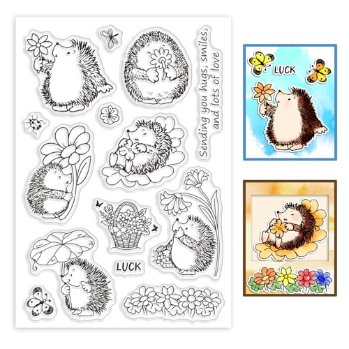 GLOBLELAND Igel Klarstempel Blumen Silikon Klarstempel Siegel Tier Transparentstempel Für DIY Scrapbooking Karten Erstellen von Fotoalben Tagebüchern Heimdekoration GLOBLELAND Igel Klarstempel Blumen Silikon Klarstempel Siegel Tier Transparentstempel Für DIY Scrapbooking Karten Erstellen von Fotoalben Tagebüchern Heimdekoration von GLOBLELAND