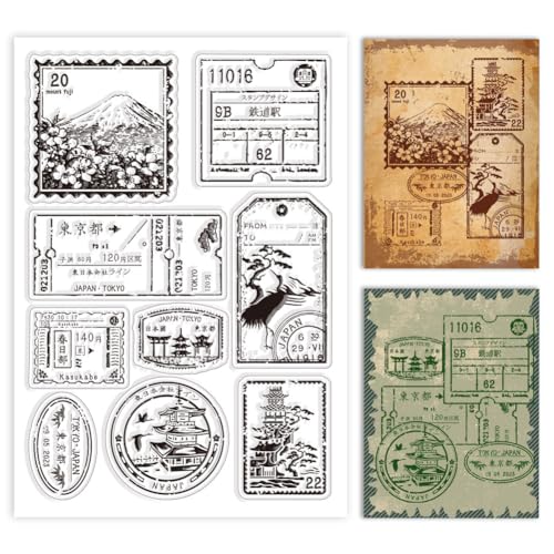 GLOBLELAND Japanische Aufkleber Transparente Stempel Mount Fuji Dekorative Transparente Stempel Silikonstempel Für Kartenherstellung Und Fotoalbum-Dekoration Und DIY-Scrapbooking GLOBLELAND Japanische Aufkleber Transparente Stempel Mount Fuji Dekorative Transparente Stempel Silikonstempel Für Kartenherstellung Und Fotoalbum-Dekoration Und DIY-Scrapbooking von GLOBLELAND