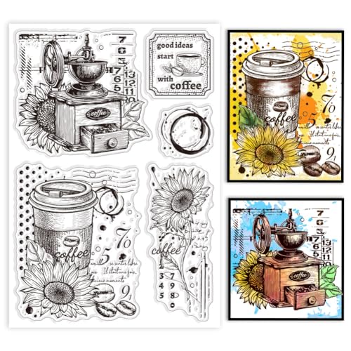 GLOBLELAND Kaffee Und Sonnenblume Silikonstempel Für Karten Kaffeeflecken Klare Stamps Siegel Transparente Stempel Für DIY Scrapbooking Fotoalbum Tagebuch Heimdekoration GLOBLELAND Kaffee Und Sonnenblume Silikonstempel Für Karten Kaffeeflecken Klare Stamps Siegel Transparente Stempel Für DIY Scrapbooking Fotoalbum Tagebuch Heimdekoration von GLOBLELAND