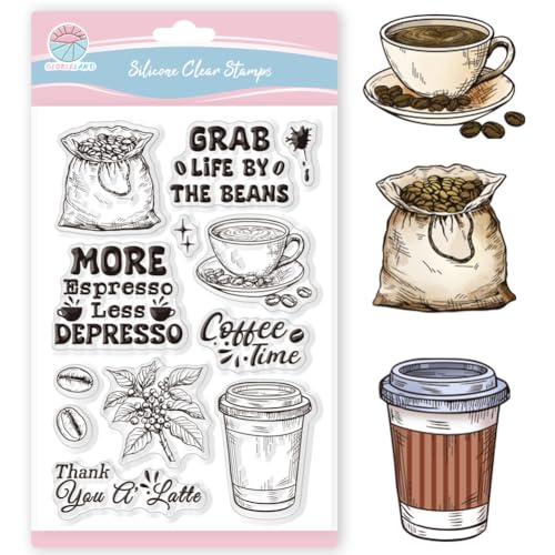 GLOBLELAND Kaffee Transparente Silikonstempel Kaffeebohnen Klare Stamps Kaffeetasse Silikonstempel Für Kartengestaltung DIY Prägung Journaling GLOBLELAND Kaffee Transparente Silikonstempel Kaffeebohnen Klare Stamps Kaffeetasse Silikonstempel Für Kartengestaltung DIY Prägung Journaling von GLOBLELAND