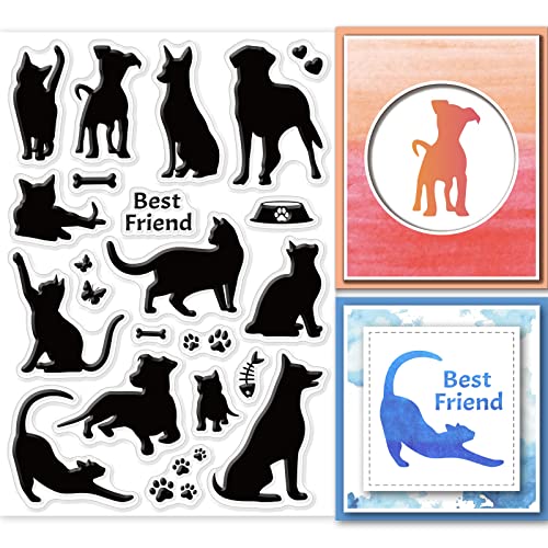 GLOBLELAND Katzen Hunde Silhouetten Silikonstempel Tiere Transparente Stempel Haustier Klare Stamps Für Karten Herstellung DIY Scrapbooking Basteln GLOBLELAND Katzen Hunde Silhouetten Silikonstempel Tiere Transparente Stempel Haustier Klare Stamps Für Karten Herstellung DIY Scrapbooking Basteln von GLOBLELAND