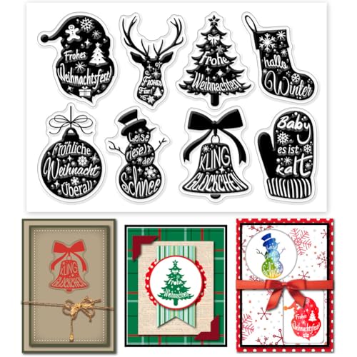 GLOBLELAND Deutschem Weihnachtstext Silikonstempel Weihnachtsbaumglocken Transparente Stempel Weihnachtsmann Klare Stamps Für Karten Herstellung DIY Scrapbooking Basteln GLOBLELAND Deutschem Weihnachtstext Silikonstempel Weihnachtsbaumglocken Transparente Stempel Weihnachtsmann Klare Stamps Für Karten Herstellung DIY Scrapbooking Basteln von GLOBLELAND