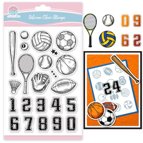 GLOBLELAND Klare Stempel Mit Sportbällen Zahlen Zum Gestalten Klare Silikonstempel Mit Basketball Fußballmotiven. Transparente Stempel Mit Volleyball Und Golfmotiven Zum Selbermachen Scrapbooking GLOBLELAND Klare Stempel Mit Sportbällen Zahlen Zum Gestalten Klare Silikonstempel Mit Basketball Fußballmotiven. Transparente Stempel Mit Volleyball Und Golfmotiven Zum Selbermachen Scrapbooking von GLOBLELAND