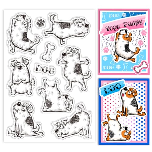 GLOBLELAND Klare Stempel Mit Yoga Cartoon Hund Für Die Kartenherstellung, Cartoon Tier Silikon Stempelsiegel, Transparente Stempel Für DIY Scrapbooking, Fotoalbum, Tagebuch GLOBLELAND Klare Stempel Mit Yoga Cartoon Hund Für Die Kartenherstellung, Cartoon Tier Silikon Stempelsiegel, Transparente Stempel Für DIY Scrapbooking, Fotoalbum, Tagebuch von GLOBLELAND