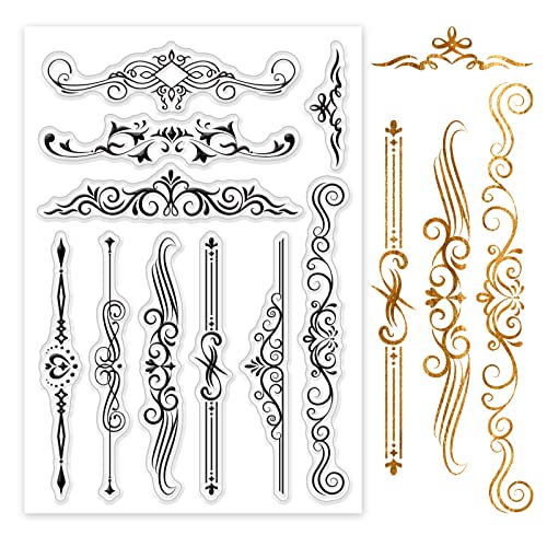 GLOBLELAND Klare Stempel für DIY Scrapbooking, Dekoration, Kerze, europäischer Stil, Spitze, Barock, Linie, transparente Silikonstempel für die Herstellung von Karten, Fotoalben, Dekoration GLOBLELAND Klare Stempel für DIY Scrapbooking, Dekoration, Kerze, europäischer Stil, Spitze, Barock, Linie, transparente Silikonstempel für die Herstellung von Karten, Fotoalben, Dekoration von GLOBLELAND