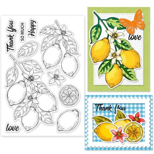 GLOBLELAND Klarer Stempel Mit Zitronenfruchtmotiv Zum Gestalten von Karten Blumen Silikon Klarstempel Transparentes Stempelsiegel Für DIY Scrapbooking Prägung Papieralbum Basteln Tagebuch Dekoration GLOBLELAND Klarer Stempel Mit Zitronenfruchtmotiv Zum Gestalten von Karten Blumen Silikon Klarstempel Transparentes Stempelsiegel Für DIY Scrapbooking Prägung Papieralbum Basteln Tagebuch Dekoration von GLOBLELAND