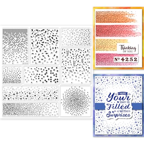 GLOBLELAND Konfetti Hintergrund Transparente Stempel für Karten, Geburtstagsfeier, DIY Scrapbooking, Fotoalbum, Tagebuch - 5.91x5.911 cm (2) von GLOBLELAND