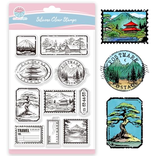 GLOBLELAND Landschaftsstempel Transparente Stempel Zum Gestalten von Karten Mount Fuji Hintergrund Silikon Stempel Mit Kiefern Silikonstempel Siegel für DIY Scrapbooking Prägung Fotoalbum Dekor GLOBLELAND Landschaftsstempel Transparente Stempel Zum Gestalten von Karten Mount Fuji Hintergrund Silikon Stempel Mit Kiefern Silikonstempel Siegel für DIY Scrapbooking Prägung Fotoalbum Dekor von GLOBLELAND
