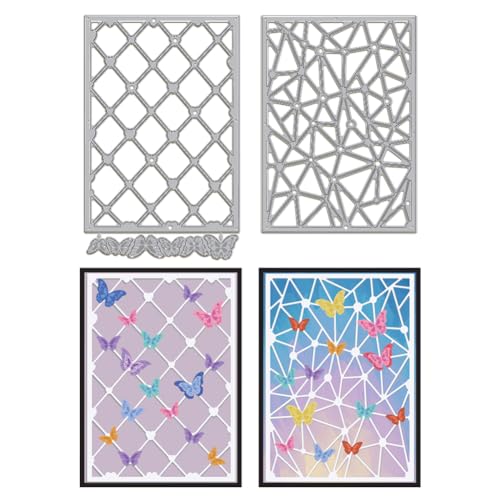 GLOBLELAND Linien Hintergrund Stanzformen Für Die Kartenherstellung, Rechteckige Dreieck Hintergrund Stanzformen, Prägeschablonen Aus Karbonstahl, Vorlage Für DIY Scrapbooking von GLOBLELAND