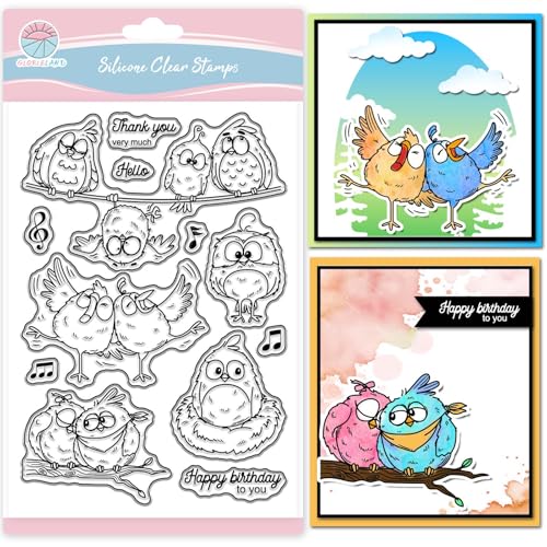 GLOBLELAND Lustig Niedliche Vogel Stempel Für Scrapbooking Cartoon Tier Silikonstempel Musiknote Grüße Stimmung Transparenter Stempel Für Die Kartengestaltung DIY Prägung Journaling GLOBLELAND Lustig Niedliche Vogel Stempel Für Scrapbooking Cartoon Tier Silikonstempel Musiknote Grüße Stimmung Transparenter Stempel Für Die Kartengestaltung DIY Prägung Journaling von GLOBLELAND