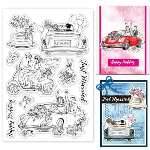 GLOBLELAND Funny Wedding Couple Clear Stamps, Rectangular, Silicone 16.0x11.0 cm, Wedding Decoration GLOBLELAND Funny Wedding Couple Clear Stamps, Rectangular, Silicone 16.0x11.0 cm, Wedding Decoration von GLOBLELAND